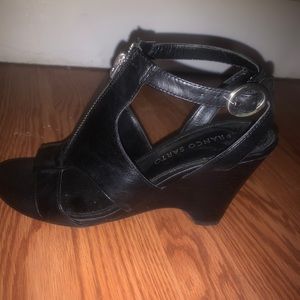 Black high heel sandals